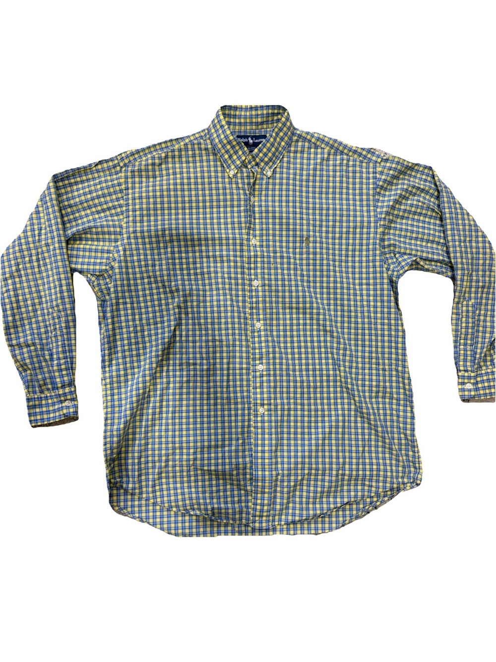 Ralph Lauren Yellow & Blue Plaid Button-Down Shirt